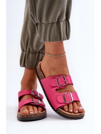 Dámské sandály s přezkami Fuksie Oliena