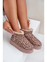 Dámské Sněhule S Leopardím Vzorem Na Platformě Zateplené Kožíškem Hnědé Xamella