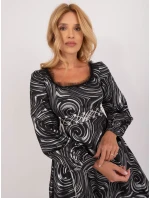 LK SK 509565 šaty.07 černá a stříbrná LK SK 509565 šaty.07 černá a stříbrná