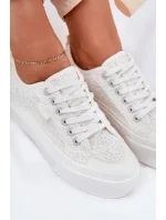 Dámské krajkové tenisky Big Star – bílé