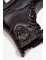 Dívčí zateplené botky s ozdobou LOVE – černé Rosaira