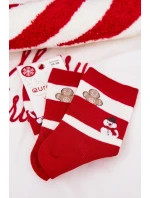 Dámské vánoční ponožky v proužcích – červeno/bílé Dámské vánoční ponožky v proužcích – červeno/bílé