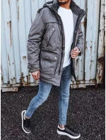 FashionStreet šedá pánská zimní bunda TX4281