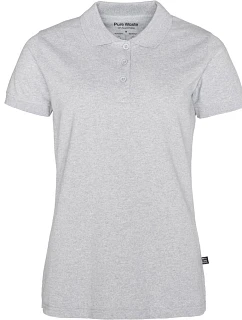 Pure Waste PQW Dámské piqué polo z těžké bavlny 74.0PQW grey melange