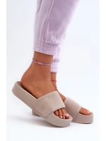 Dámské žabky na platformě z semiše Big Star NN274A671 béžové
