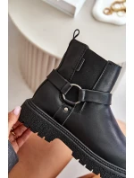 Kotníkové Boty Zateplené Na Zip Big Star OO274A128 Černé