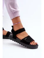 Dámské semišové sandály na platformě Big Star Black Dámské semišové sandály na platformě Big Star Black