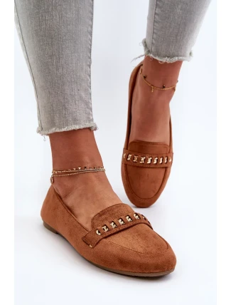 Lesklé dámské mokasíny s řetízkem Velbloudí Aredilla Lesklé dámské mokasíny s řetízkem Velbloudí Aredilla