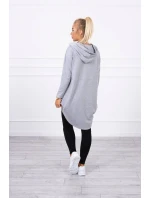 Mikina s kapucí s dlouhými zády šedá Mikina s kapucí s dlouhými zády šedá