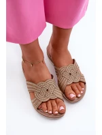 Pohodlné dámské žabky s cirkony Inblu BV000037 béžové