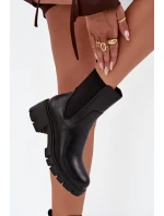 Dámské Botky Na Klocku Eko Kůže Černé Kyra