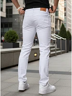 Pánské bílé džíny slim fit UX4487 bílé - FashionStreet