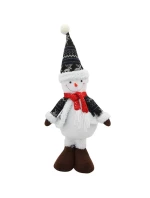 DEKORATIVNÍ SNĚHULÁK 50CM ŠEDÝ