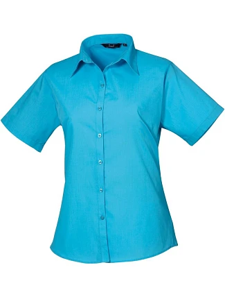 Premier PR 302 Popelínová halenka s krátkým rukávem 39.0302 turquoise Premier PR 302 Popelínová halenka s krátkým rukávem 39.0302 turquoise