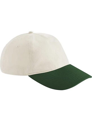 Beechfield B 67 5 panelová kontrastní kšiltovka 53.0067 natural/forest green
