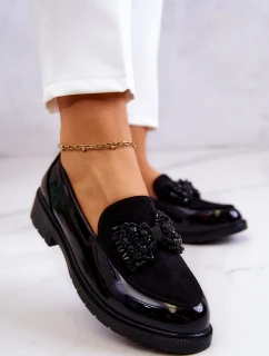 Elegantní Lakované Mokasíny Loafery Černé S.Barski HY51-318 Belize