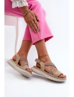 Lehké Dámské Pohodlné Sandály Na Suchý Zip Beige Ceclea Lehké Dámské Pohodlné Sandály Na Suchý Zip Beige Ceclea
