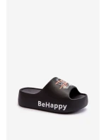 Lehké Dámské Žabky na Hrubé Podrážce s Medvídkem Pianové Černé Serefina