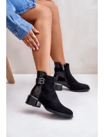 Elegantní Boty Na Podpatku Zateplené MR880-040 Černé