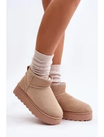 Sněhule Dámské Na Platformě Zateplené Kožíškem Béžové Xamella Sněhule Dámské Na Platformě Zateplené Kožíškem Béžové Xamella