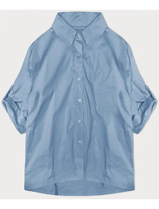 Světle modrá košile s ozdobnou mašlí na zádech (24018) Světle modrá košile s ozdobnou mašlí na zádech (24018)