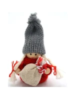 DEKORATIVNÍ PANENKA S TAŠKOU ČERVENÁ DÍVKA 7,5 CM