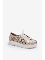 Kožené Polobotky Na Platformě Bežové Hypnosis