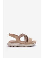 Lehké Dámské Pohodlné Sandály Na Suchý Zip Beige Ceclea Lehké Dámské Pohodlné Sandály Na Suchý Zip Beige Ceclea