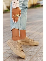 Vzorované dámské tenisky na platformě s pleteninou Lee Cooper LCW-25-08-3646L Khaki Vzorované dámské tenisky na platformě s pleteninou Lee Cooper LCW-25-08-3646L Khaki