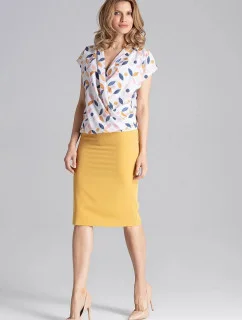 Dámská klasická sukně M658 hořčicová - Figl