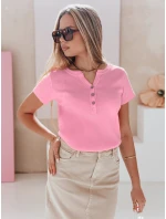 Dámská žebrovaná halenka KISS LOOK růžová FashionStreet RY2837