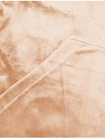 Dámská velurová souprava v barvě nude s rozepínací mikinou (8C1176-160)