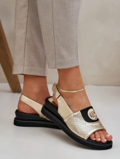 Dámské Sandály Na Klínu Zlaté Isnnoria