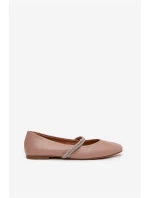 Dámské baleríny s lesklými pásky tmavě béžové Ilirene Dámské baleríny s lesklými pásky tmavě béžové Ilirene