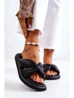 Dámské módní kožené pantofle Černá Savirra Dámské módní kožené pantofle Černá Savirra