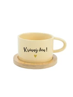 KRÁSNÝ DEN! - žlutý hrníček makronka 200 ml KRÁSNÝ DEN! - žlutý hrníček makronka 200 ml