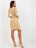 Dámské šaty HS 20 250.23P béžové - FPrice Dámské šaty HS 20 250.23P béžové - FPrice
