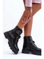 Dámské boty Workery s ozdobou černou Toye