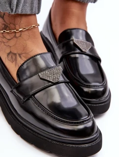 Dámské mokasíny na plochém podpatku Černá Venla