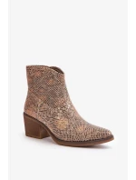 Kovbojské Dámské Boty Zapínané Na Zip Zvířecí Vzor Zlaté Merisine Kovbojské Dámské Boty Zapínané Na Zip Zvířecí Vzor Zlaté Merisine