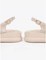 Originální dámské  sandály hnědé bez podpatku