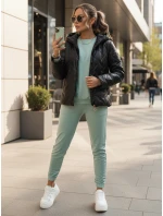 Dámská prošívaná bunda s kapucí černá FashionStreet TY5551