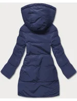 Tmavě modrá prošívaná dámská zimní bunda (2m-963) Tmavě modrá prošívaná dámská zimní bunda (2m-963)