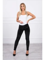 Velurové kalhoty černé