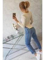 Halenka s buffovými rukávy světle béžová Halenka s buffovými rukávy světle béžová