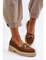 Zazoo 3429 Zamszové Dámské Mokasíny S Ozdobou Hnědé Zazoo 3429 Zamszové Dámské Mokasíny S Ozdobou Hnědé