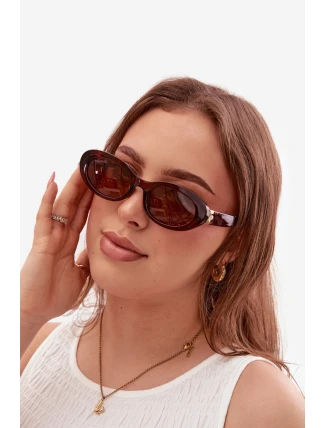 Dámské sluneční brýle s perlami Hnědé