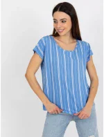 Dámská halenka D73771R10978Q modrá - FPrice Dámská halenka D73771R10978Q modrá - FPrice