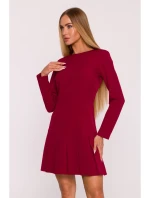 M872 Šaty s obrácenými záhyby - bordó