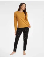 Dámské pyžamo Grind 40932-18X Hořčicová a černá - Henderson Ladies Dámské pyžamo Grind 40932-18X Hořčicová a černá - Henderson Ladies